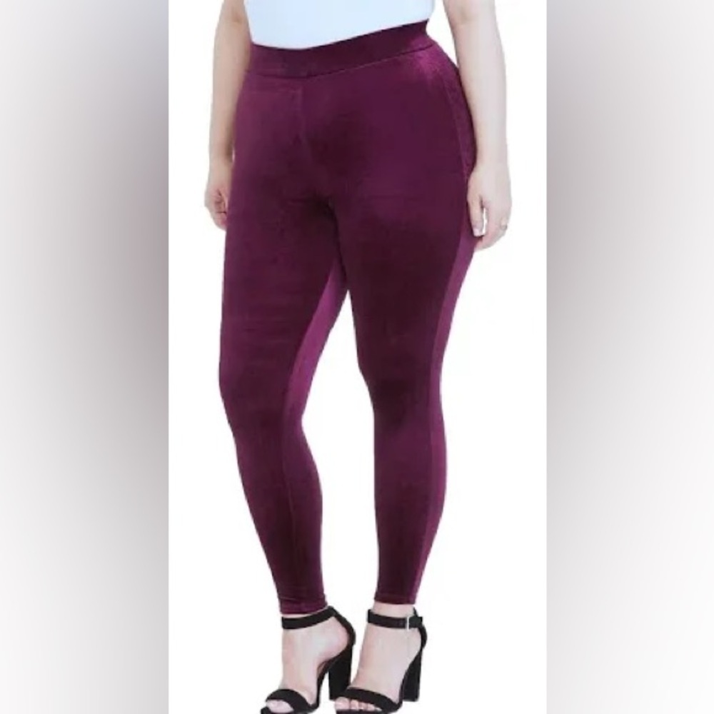 Torrid Women's Highland Thistle Purple Velvet Signature Leggings Size 2X